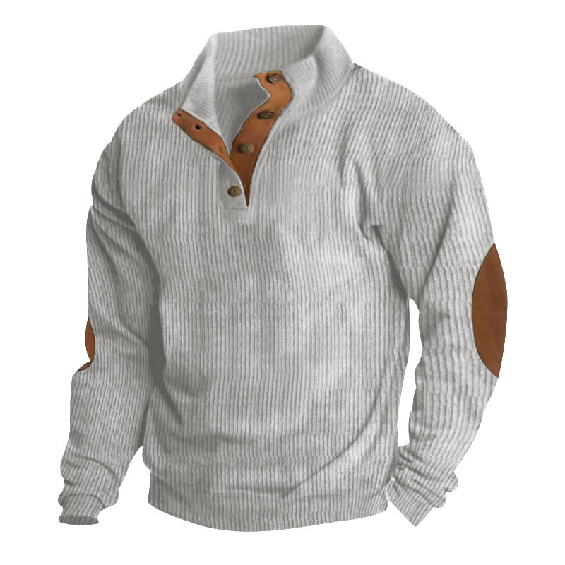 Corduroy Casual Stand Collar Long-sleeved Sweater 2668south