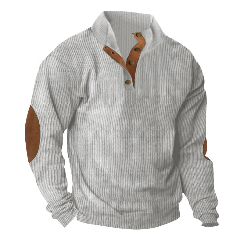 Corduroy Casual Stand Collar Long-sleeved Sweater 2668south