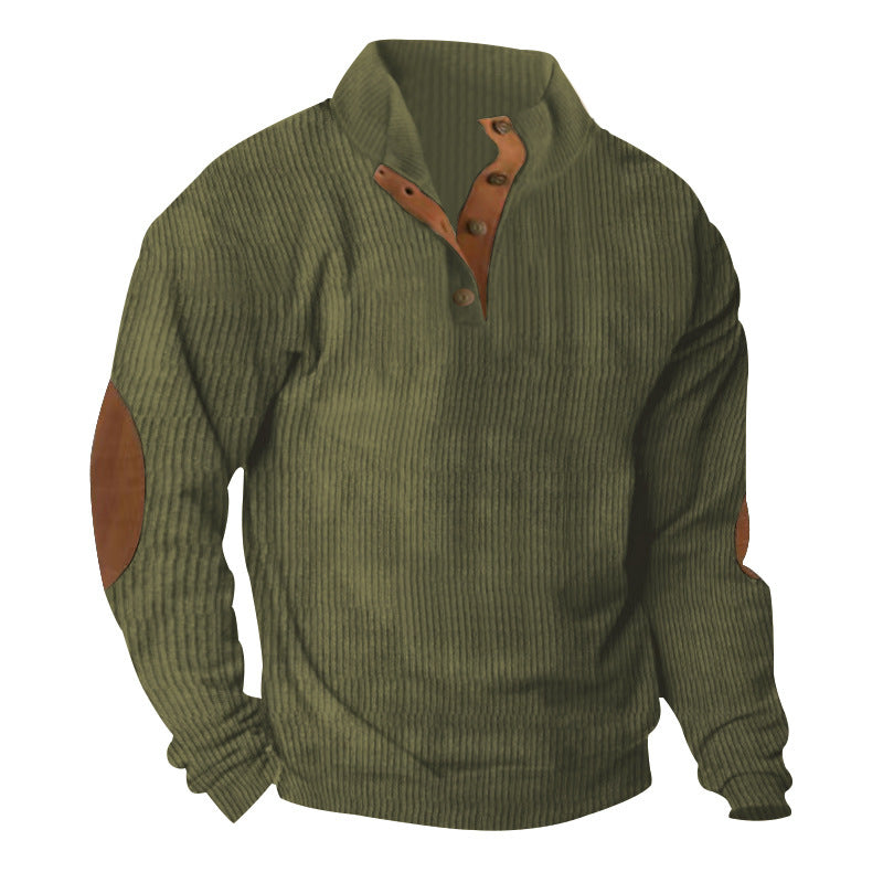 Corduroy Casual Stand Collar Long-sleeved Sweater 2668south