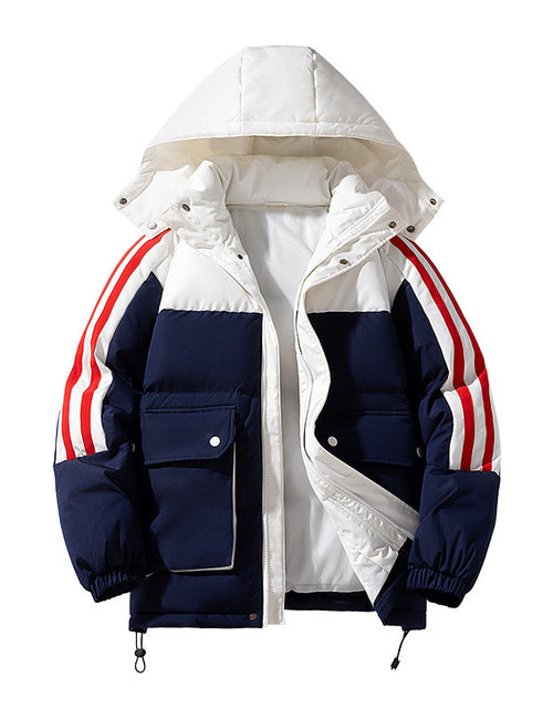 Load image into Gallery viewer, Cotton-padded Coat Large Striped Style With Pockets Color Matching 2668south
