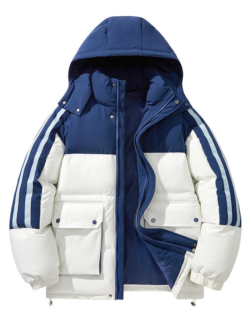 Load image into Gallery viewer, Cotton-padded Coat Large Striped Style With Pockets Color Matching 2668south
