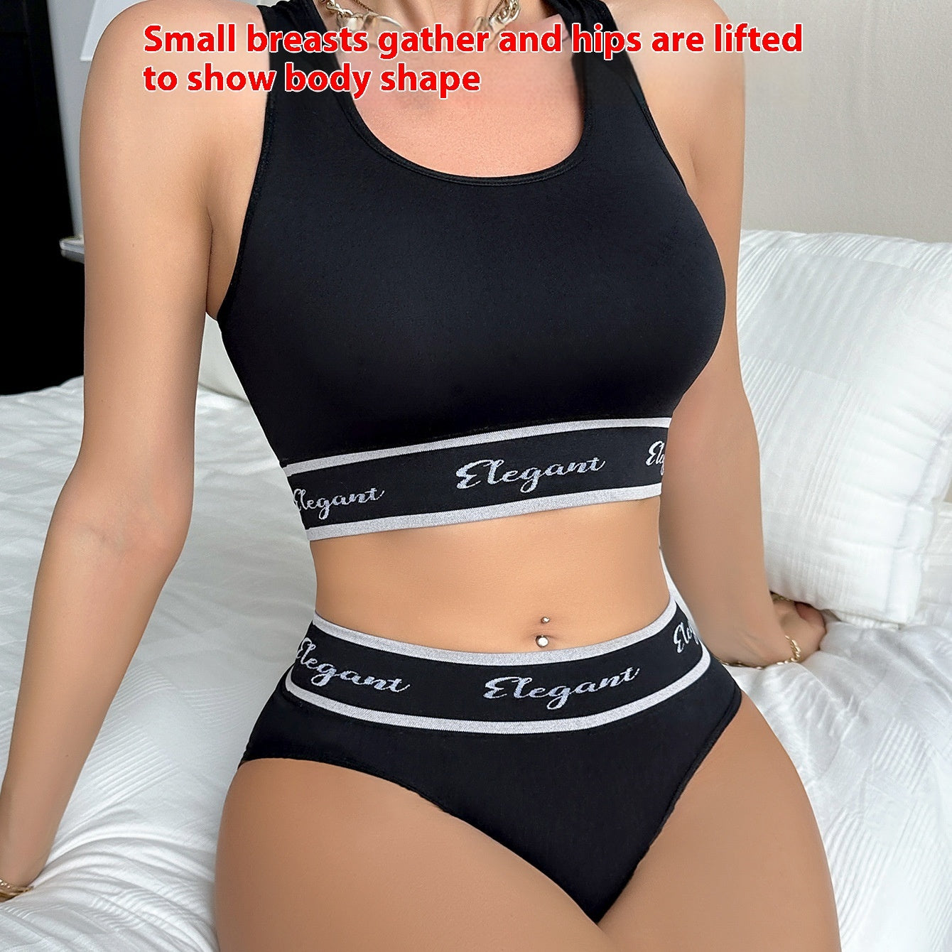 Cross-border Underwear Suit Push Up Breast Holding Top Support Full Cup Sport Letters Bra 2668south