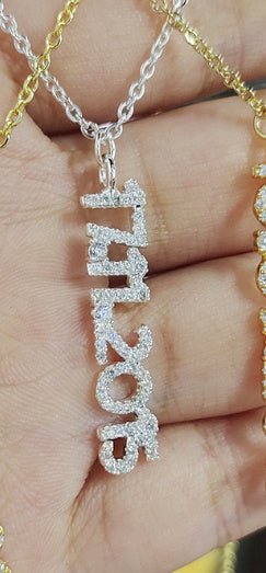 Customized 6mm Zircon Date Necklace Number Birth Year Birthday 2668south