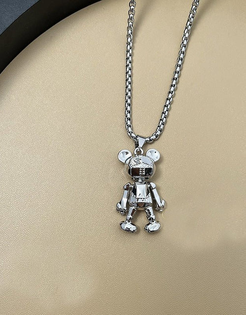 Load image into Gallery viewer, Cute Bear Necklace Fashion Personality Hip-hop Pendant Couple Versatile Fall Winter Sweater Chain Men Women Jewelry 2668south
