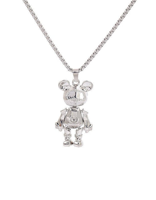 Load image into Gallery viewer, Cute Bear Necklace Fashion Personality Hip-hop Pendant Couple Versatile Fall Winter Sweater Chain Men Women Jewelry 2668south
