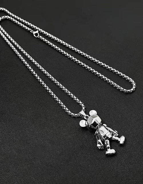 Load image into Gallery viewer, Cute Bear Necklace Fashion Personality Hip-hop Pendant Couple Versatile Fall Winter Sweater Chain Men Women Jewelry 2668south
