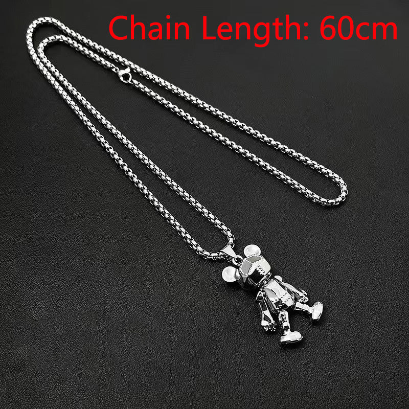 Cute Bear Necklace Fashion Personality Hip-hop Pendant Couple Versatile Fall Winter Sweater Chain Men Women Jewelry 2668south