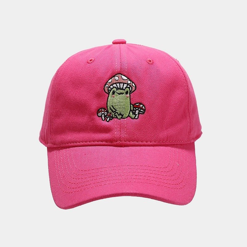 Cute Cartoon Frog Mushroom Embroidered Baseball Cap 2668south