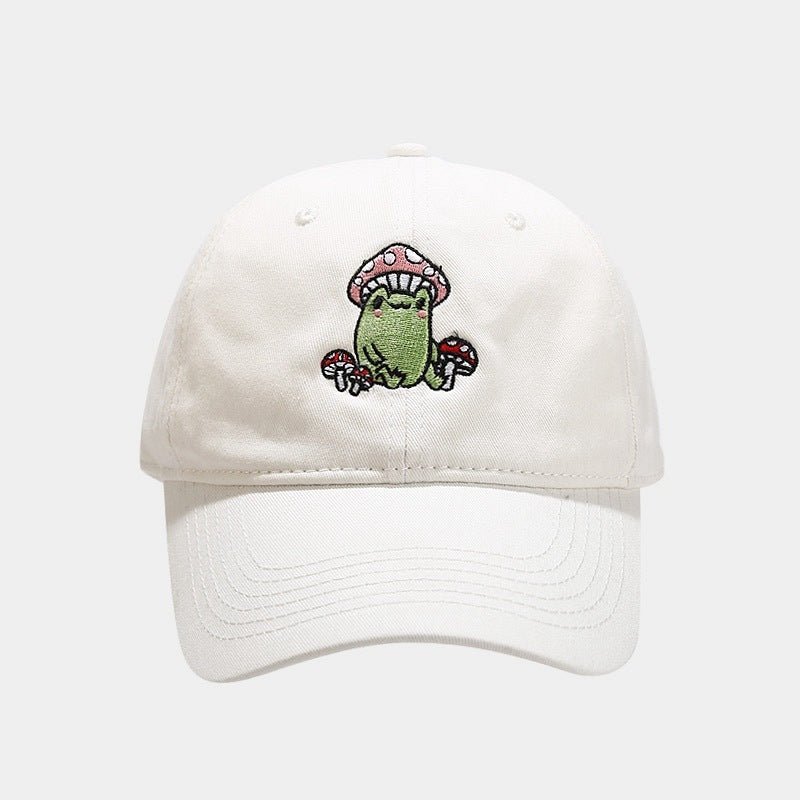 Cute Cartoon Frog Mushroom Embroidered Baseball Cap 2668south