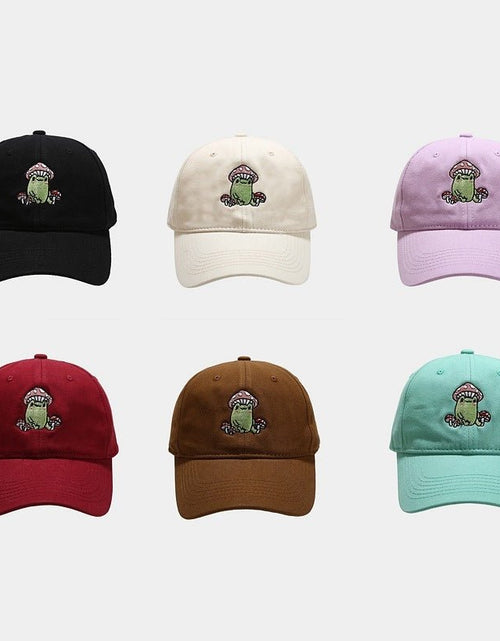 Load image into Gallery viewer, Cute Cartoon Frog Mushroom Embroidered Baseball Cap 2668south
