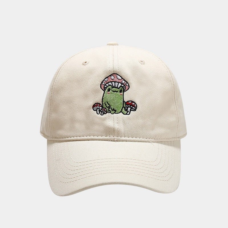 Cute Cartoon Frog Mushroom Embroidered Baseball Cap 2668south