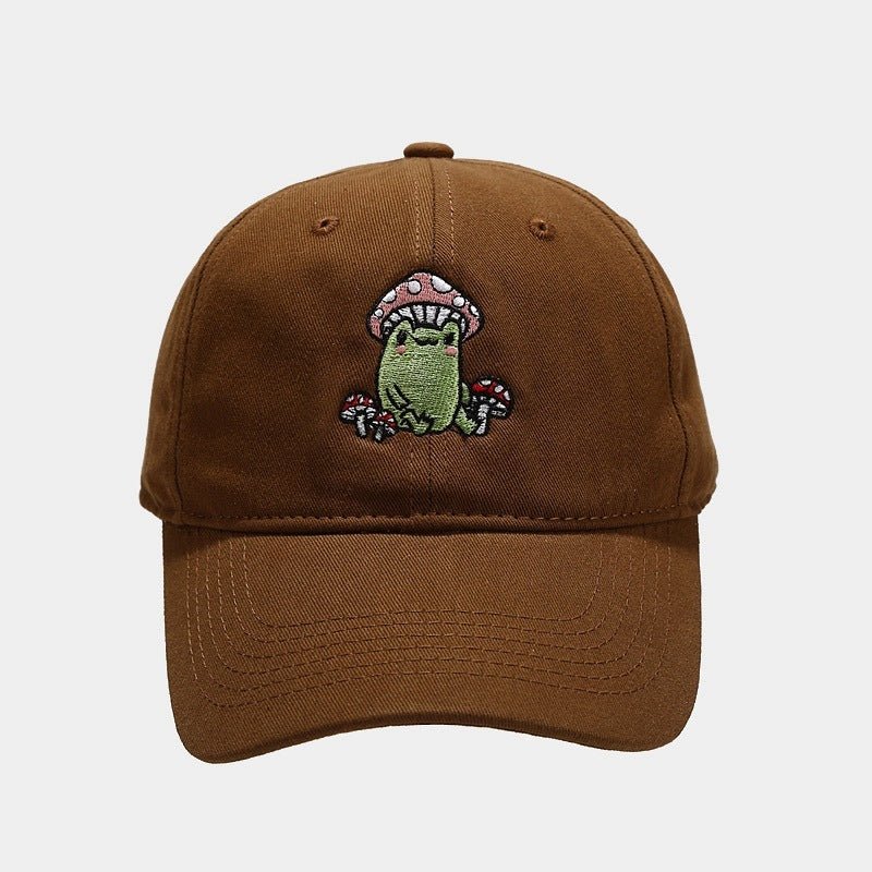 Cute Cartoon Frog Mushroom Embroidered Baseball Cap 2668south