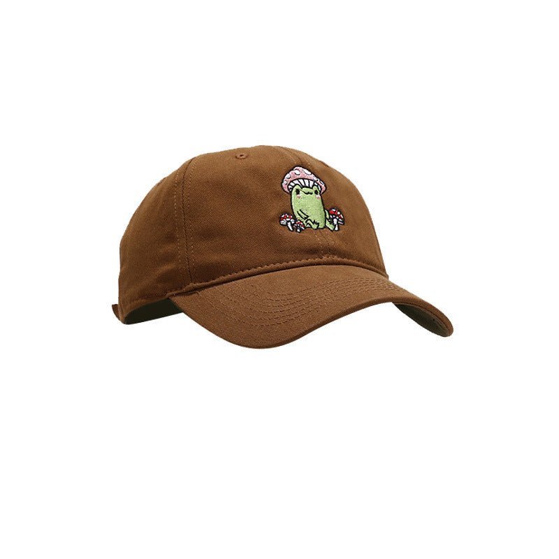 Cute Cartoon Frog Mushroom Embroidered Baseball Cap 2668south