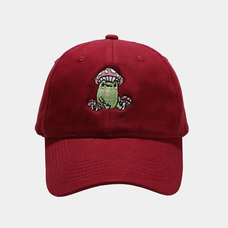 Cute Cartoon Frog Mushroom Embroidered Baseball Cap 2668south