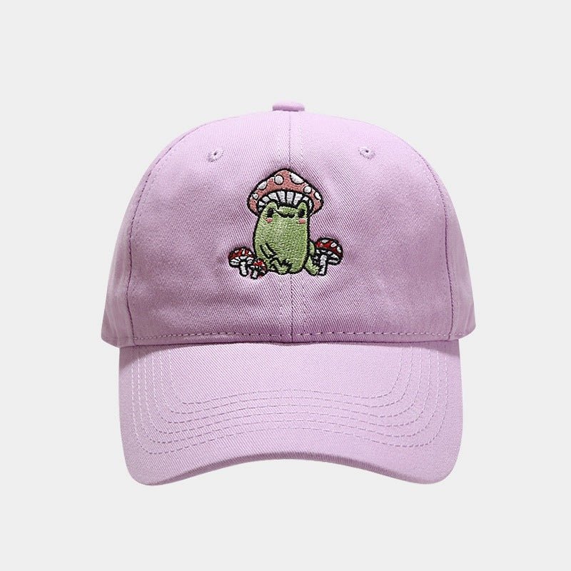 Cute Cartoon Frog Mushroom Embroidered Baseball Cap 2668south