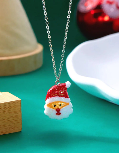 Load image into Gallery viewer, Cute Cartoon Resin Necklace Christmas Snowman Santa Claus Pendant Clavicle Chain Necklace For Women Jewelry 2668south
