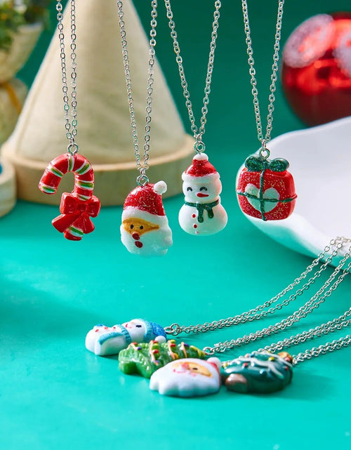 Load image into Gallery viewer, Cute Cartoon Resin Necklace Christmas Snowman Santa Claus Pendant Clavicle Chain Necklace For Women Jewelry 2668south
