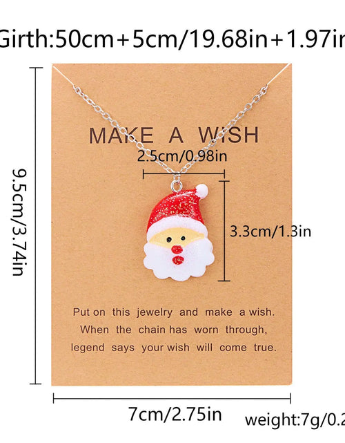 Load image into Gallery viewer, Cute Cartoon Resin Necklace Christmas Snowman Santa Claus Pendant Clavicle Chain Necklace For Women Jewelry 2668south
