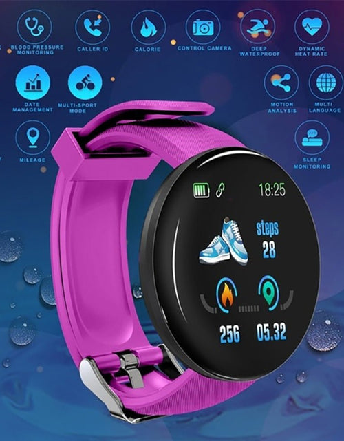 Load image into Gallery viewer, D18 Bluetooth Smart Watch, Men Women Blood Pressure Heart Rate Monitor Smart Watch, Pedometer Sport Tracker Smart Band For Android IOS 2668south
