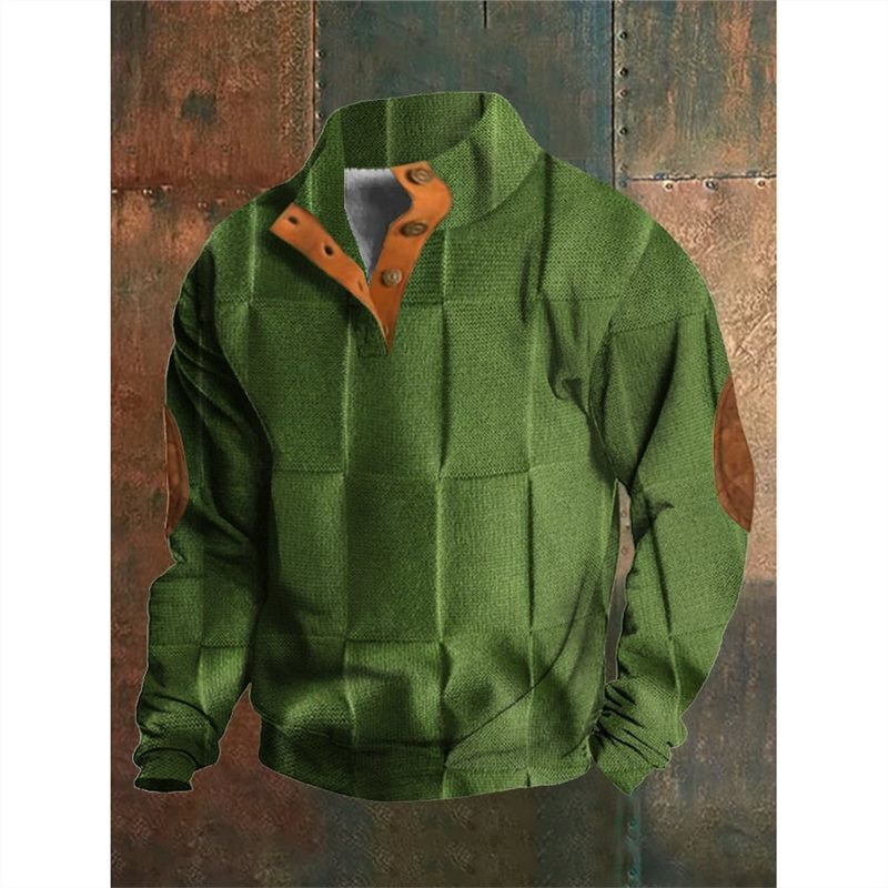 Digital Printing Christmas Series 6-button Henry Collar Long-sleeved Sweater For Men 2668south