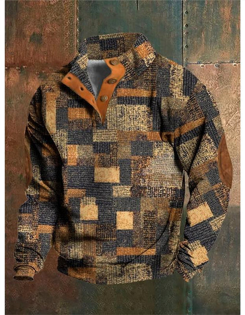 Load image into Gallery viewer, Digital Printing Christmas Series 6-button Henry Collar Long-sleeved Sweater For Men 2668south
