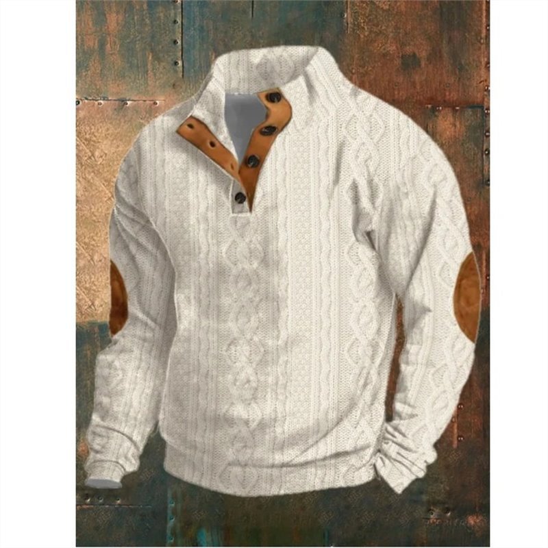 Digital Printing Christmas Series 6-button Henry Collar Long-sleeved Sweater For Men 2668south