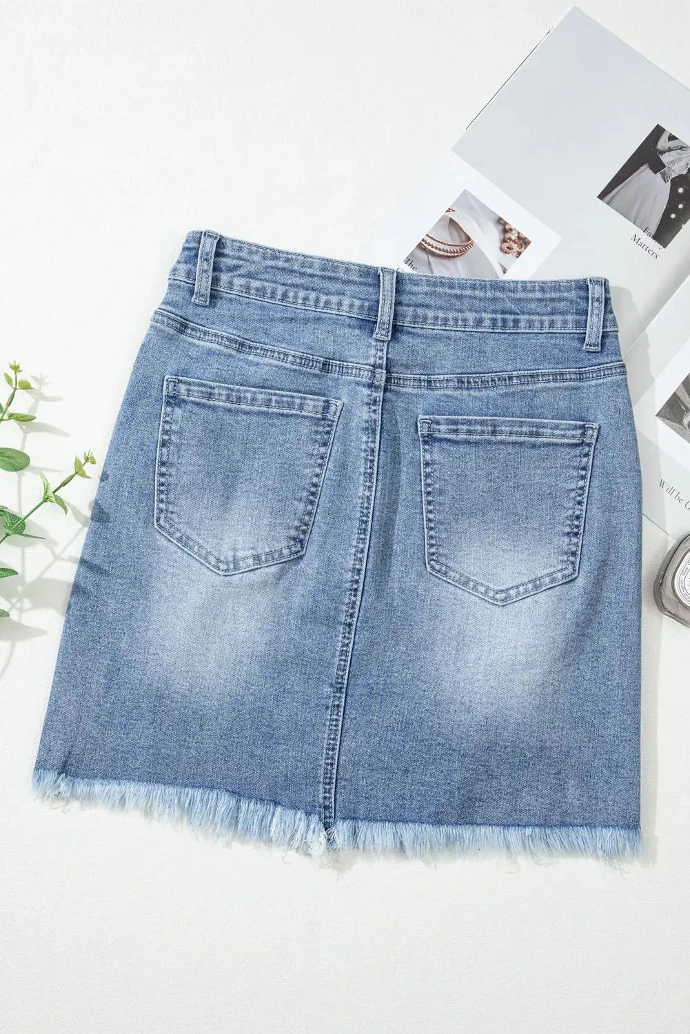 Distressed Raw Hem Heart Mini Denim Skirt 2668south