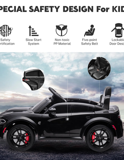 Load image into Gallery viewer, Dodge Electric Ride on Cars for Kids, 12 V Licensed Dodge Charger SRT Powered Ride on Toys Cars with Parent Remote Control, Electric Car for Girls 3-5 W/Music Player/Led Headlights/Safety Belt, Black 2668south
