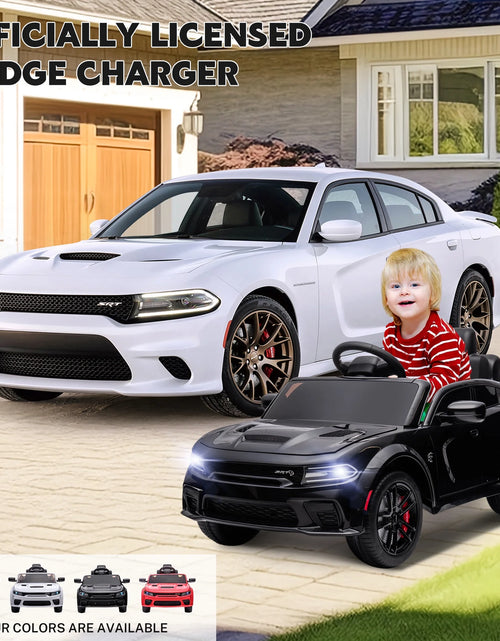 Load image into Gallery viewer, Dodge Electric Ride on Cars for Kids, 12 V Licensed Dodge Charger SRT Powered Ride on Toys Cars with Parent Remote Control, Electric Car for Girls 3-5 W/Music Player/Led Headlights/Safety Belt, Black 2668south
