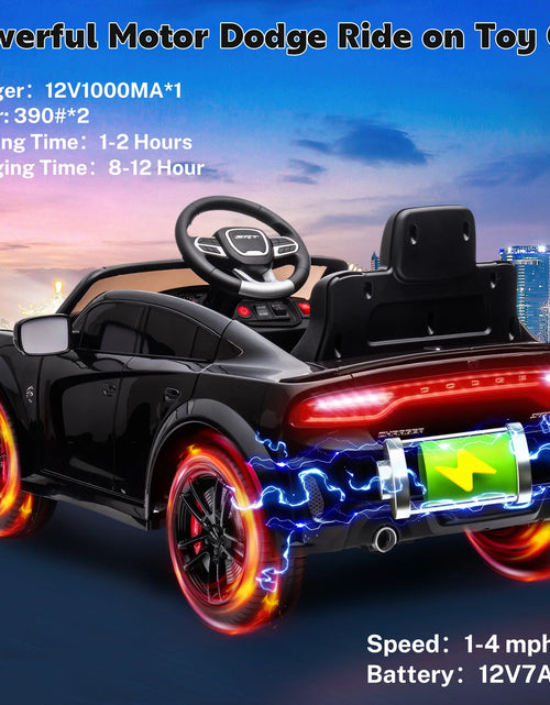 Load image into Gallery viewer, Dodge Electric Ride on Cars for Kids, 12 V Licensed Dodge Charger SRT Powered Ride on Toys Cars with Parent Remote Control, Electric Car for Girls 3-5 W/Music Player/Led Headlights/Safety Belt, Black 2668south
