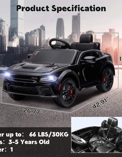 Load image into Gallery viewer, Dodge Electric Ride on Cars for Kids, 12 V Licensed Dodge Charger SRT Powered Ride on Toys Cars with Parent Remote Control, Electric Car for Girls 3-5 W/Music Player/Led Headlights/Safety Belt, Black 2668south
