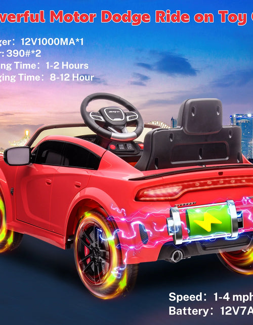 Load image into Gallery viewer, Dodge Electric Ride on Cars for Kids, 12V Licensed Dodge Charger SRT Powered Ride on Toys Cars with Parent Remote Control, Electric Car for Girls 3-5 W/Music Player/Led Headlights/Safety Belt, Red 2668south
