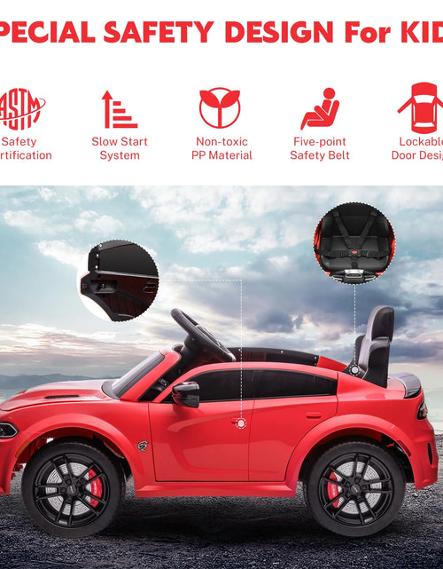 Load image into Gallery viewer, Dodge Electric Ride on Cars for Kids, 12V Licensed Dodge Charger SRT Powered Ride on Toys Cars with Parent Remote Control, Electric Car for Girls 3-5 W/Music Player/Led Headlights/Safety Belt, Red 2668south
