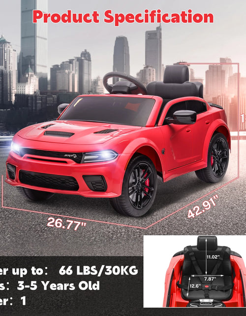 Load image into Gallery viewer, Dodge Electric Ride on Cars for Kids, 12V Licensed Dodge Charger SRT Powered Ride on Toys Cars with Parent Remote Control, Electric Car for Girls 3-5 W/Music Player/Led Headlights/Safety Belt, Red 2668south
