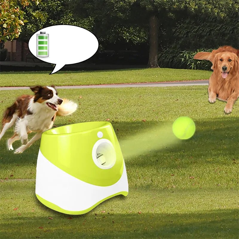 Dog Tennis Launcher Automatic Pet Dogs Chase Toy Mini Tennis Throwing Pinball Machine Fun Interactive Throw Rechargable Catapult 2668south