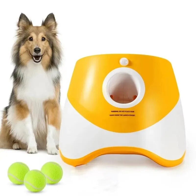 Dog Tennis Launcher Automatic Pet Dogs Chase Toy Mini Tennis Throwing Pinball Machine Fun Interactive Throw Rechargable Catapult 2668south