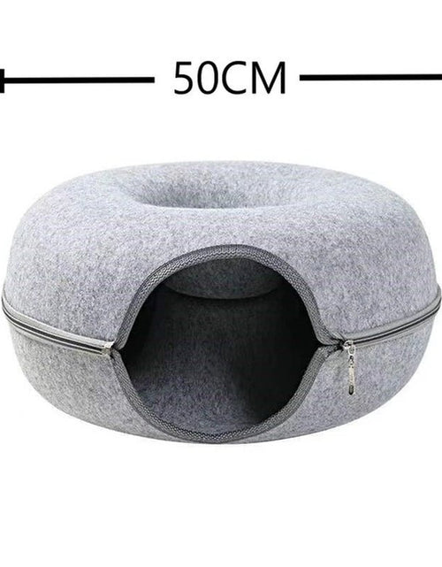 Load image into Gallery viewer, Donut Pet Cat Tunnel Interactive Play Toy Cat Bed Dual Use Ferrets Rabbit Bed Tunnels Indoor Toys Cats House Kitten Training Toy 2668south
