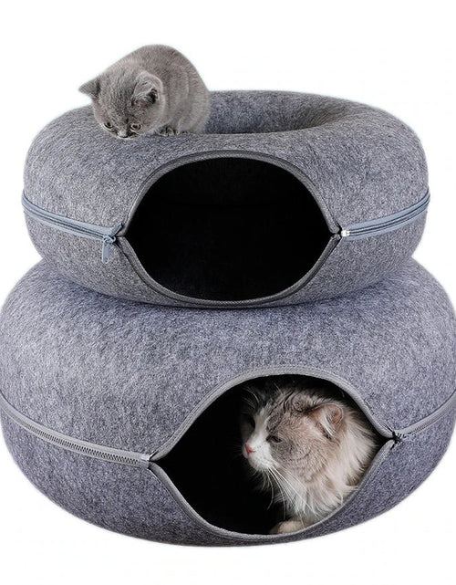 Load image into Gallery viewer, Donut Pet Cat Tunnel Interactive Play Toy Cat Bed Dual Use Ferrets Rabbit Bed Tunnels Indoor Toys Cats House Kitten Training Toy 2668south
