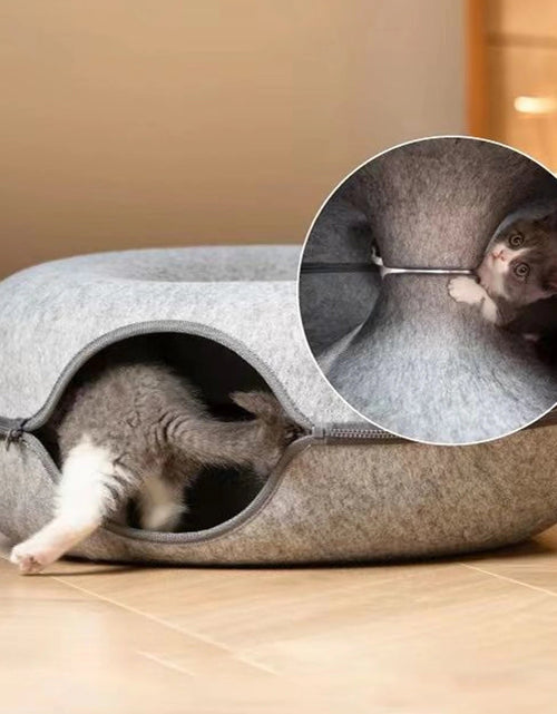 Load image into Gallery viewer, Donut Pet Cat Tunnel Interactive Play Toy Cat Bed Dual Use Ferrets Rabbit Bed Tunnels Indoor Toys Cats House Kitten Training Toy 2668south
