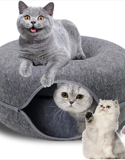 Load image into Gallery viewer, Donut Pet Cat Tunnel Interactive Play Toy Cat Bed Dual Use Ferrets Rabbit Bed Tunnels Indoor Toys Cats House Kitten Training Toy 2668south
