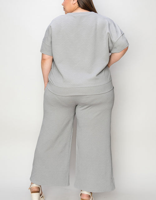 Load image into Gallery viewer, Double Take Full Size Texture Short Sleeve Top and Pants Set 2668south
