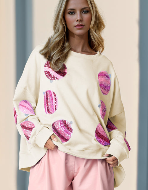 Load image into Gallery viewer, Double Take Sequin Round Neck Long Sleeve Sweatshirt 2668south
