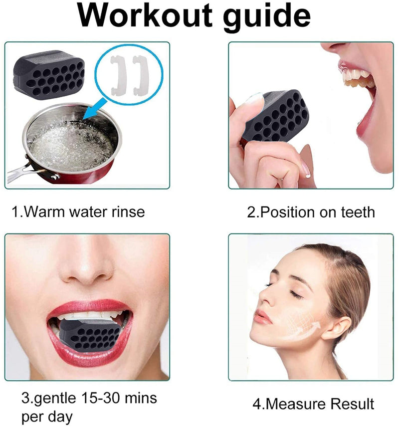 Dropshipping Facial Jaw Exerciser Gym Fitness Ball Jawline Muscle Training Double Chin Reducer Neck Face Slimming Mouth Jawliner 2668south