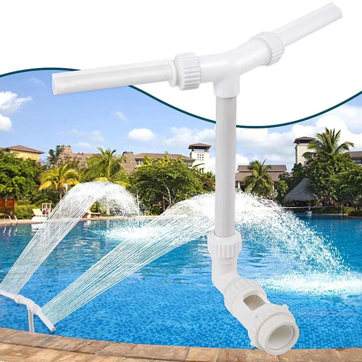 Dual Spray Water Fountain for Swimming Pool Adjustable Waterfall Pool Sprinkler Creative Swimming Pool Sprayer Fountain 2668south