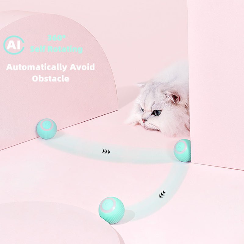 Electric Cat Ball Toys Automatic Rolling Smart Cat Toys Interactive for Cats Training Self-Moving Kitten Toys for Indoor Playing 2668south