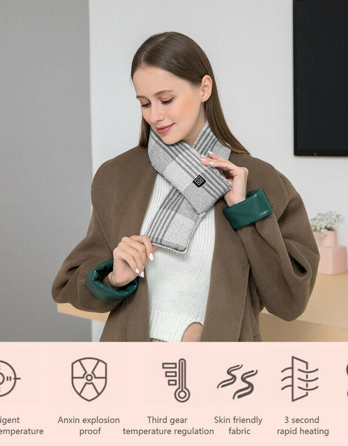 Load image into Gallery viewer, Electric Heated Scarf Winter Neck Warmer Shawl Washable Unisex Scarf With 3 Mode 2668south
