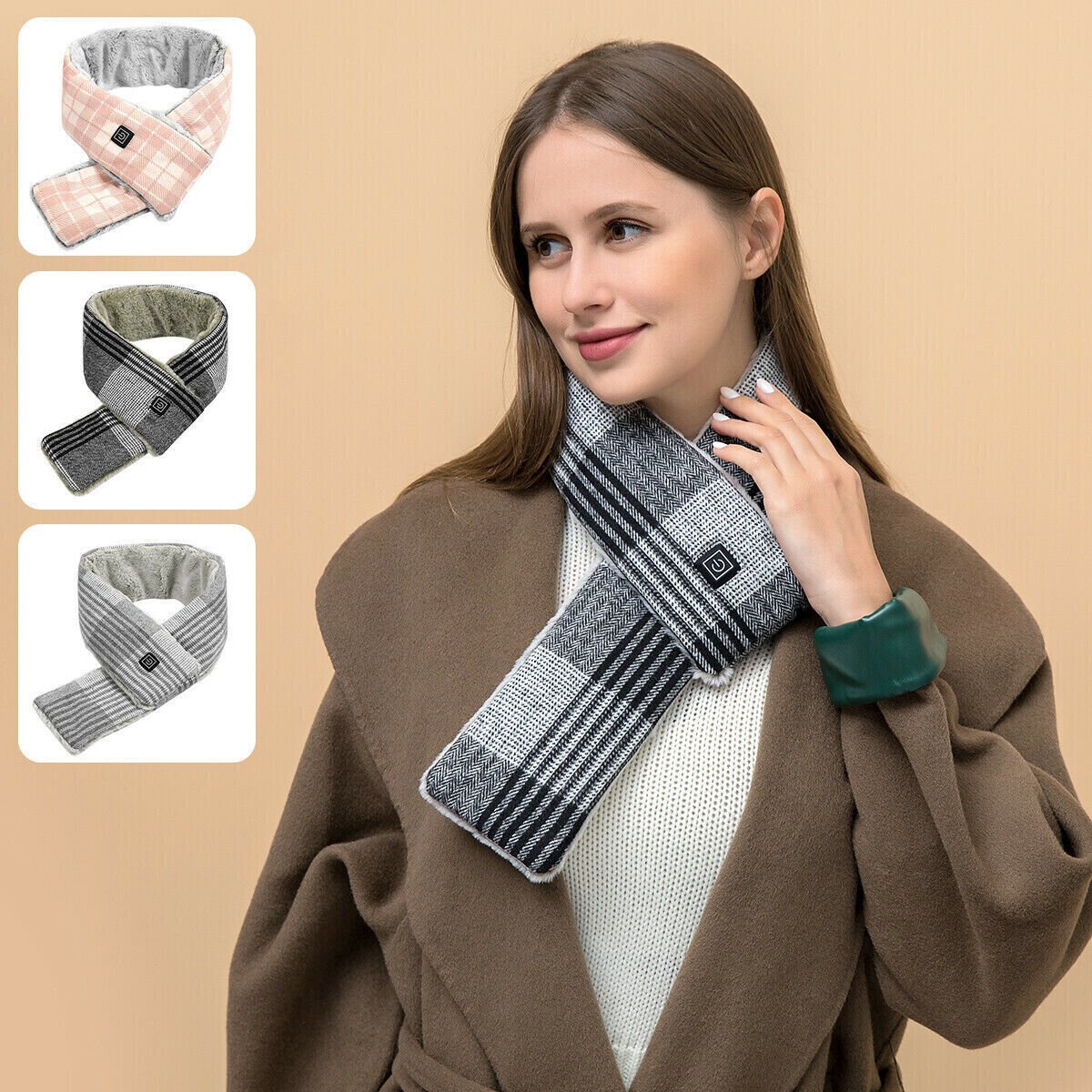 Electric Heated Scarf Winter Neck Warmer Shawl Washable Unisex Scarf With 3 Mode 2668south