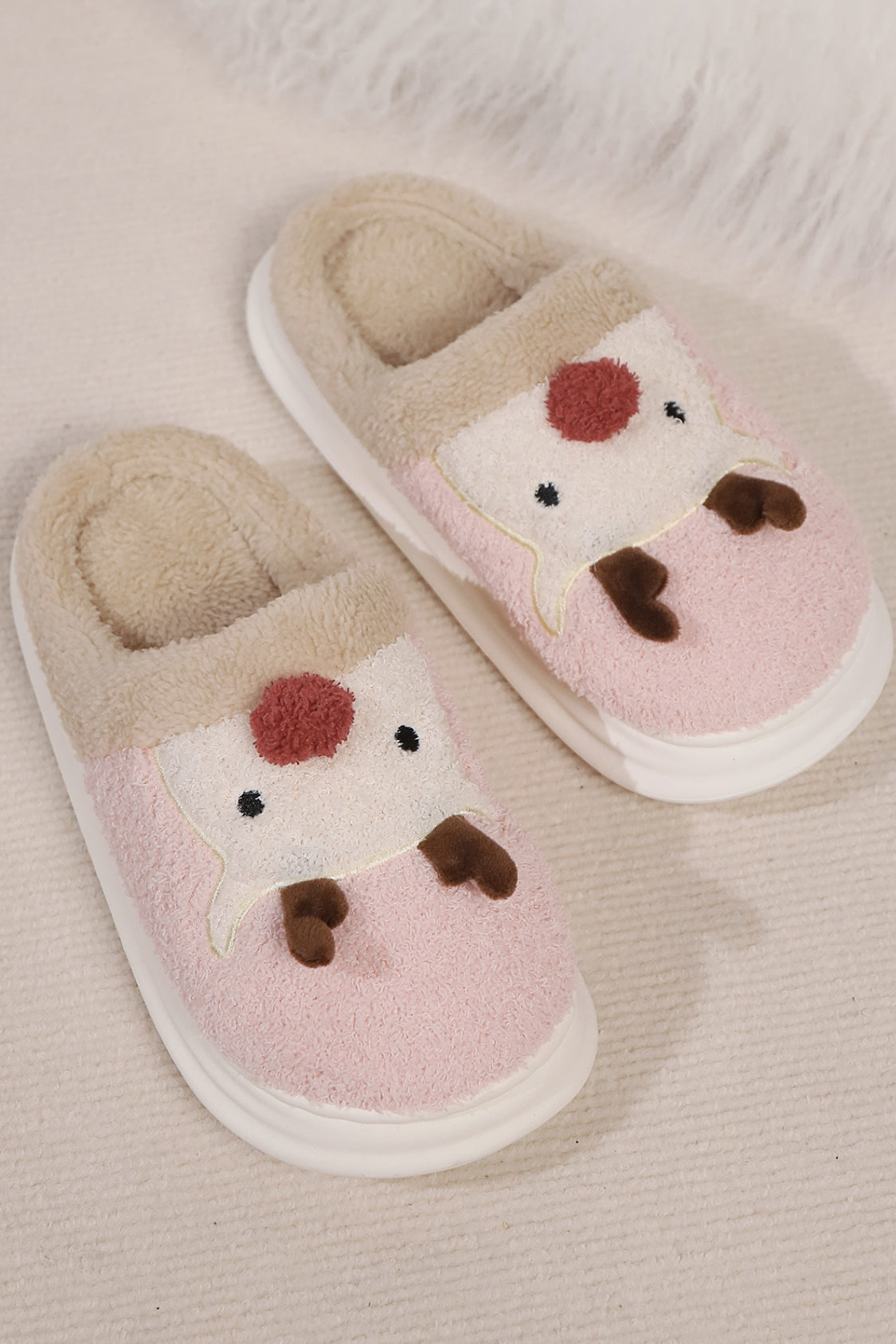 Elk Furry PVC Flat Slippers 2668south