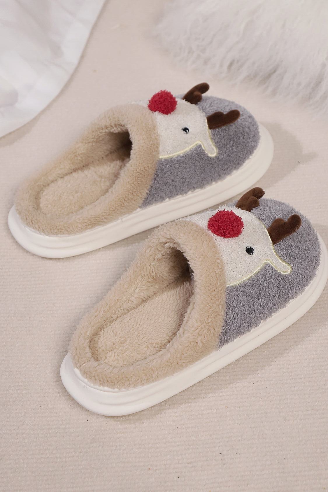 Elk Furry PVC Flat Slippers 2668south