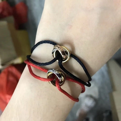 European And American Fashion Cool Titanium Steel Three-ring Carrying Strap All-match Three-color Couple Bracelet 2668south